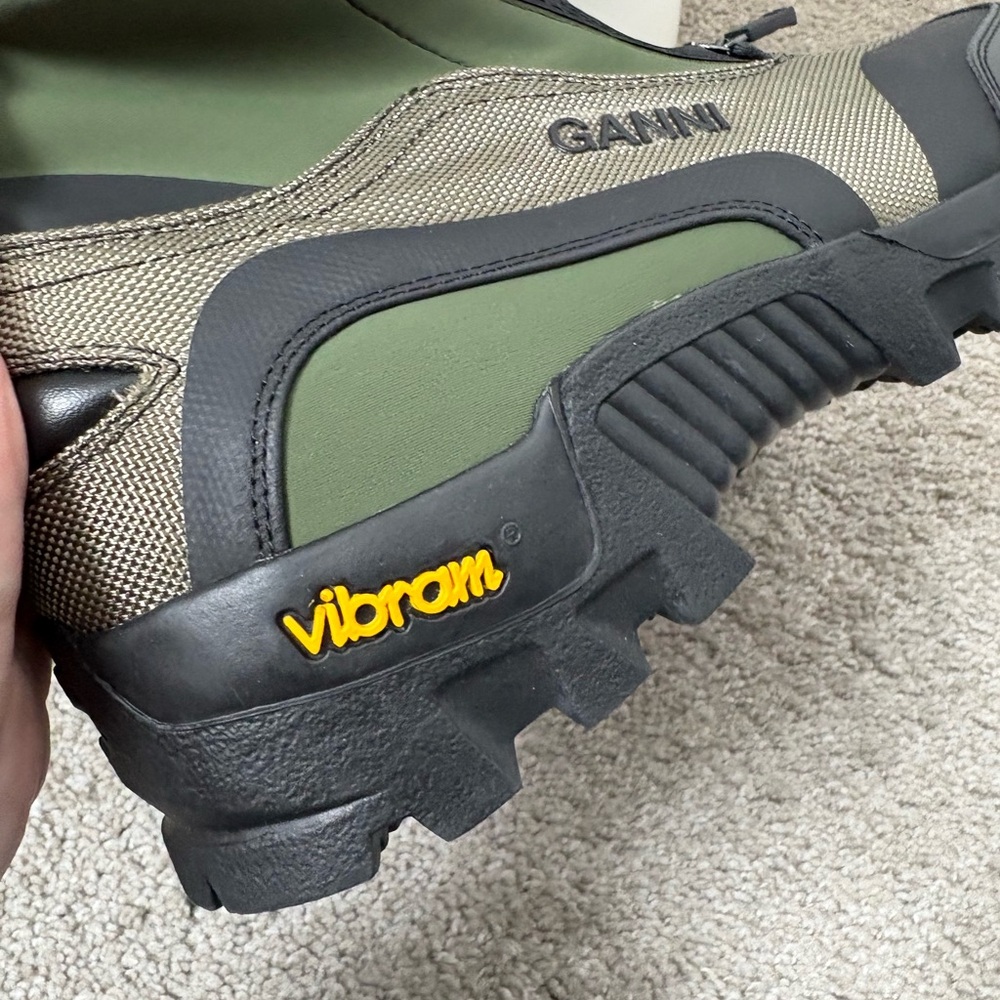 Ganni Green Colorblock Performance Vibram High Top Sneakers in Kalamata - Picture 8 of 11